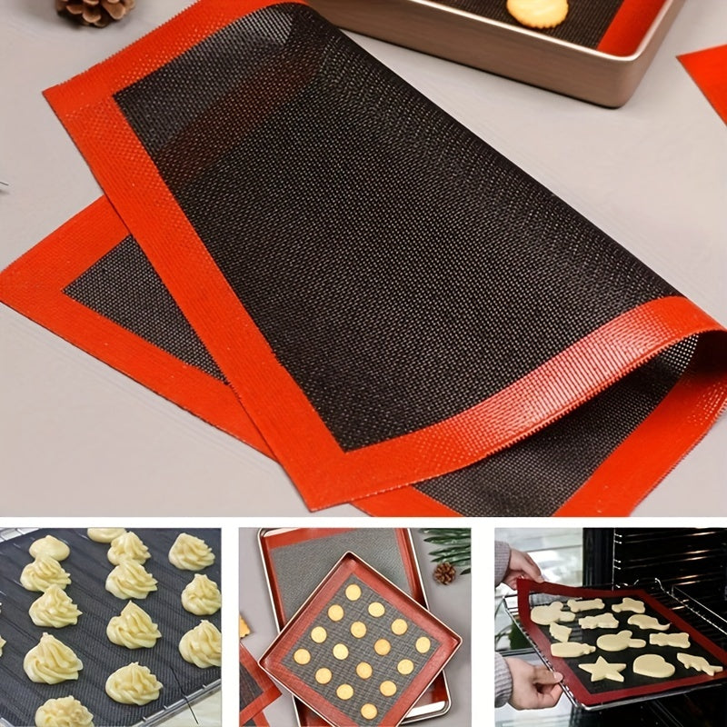 1pc, Silicone Baking Mat, Reusable Baking Mat, Barbecue Mat, Oven Liner Sheet, Cake Pan Mat, For Macaron, Cookie, Baking Tools, Kitchen Accessories, Home Kitchen Items