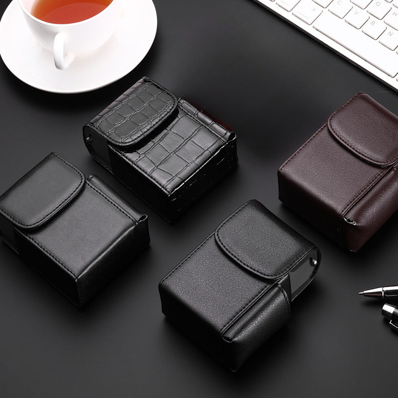 Creative Fashion Smoking Accessories Faux Leather Cigarette Case Boxed Cigarette Case