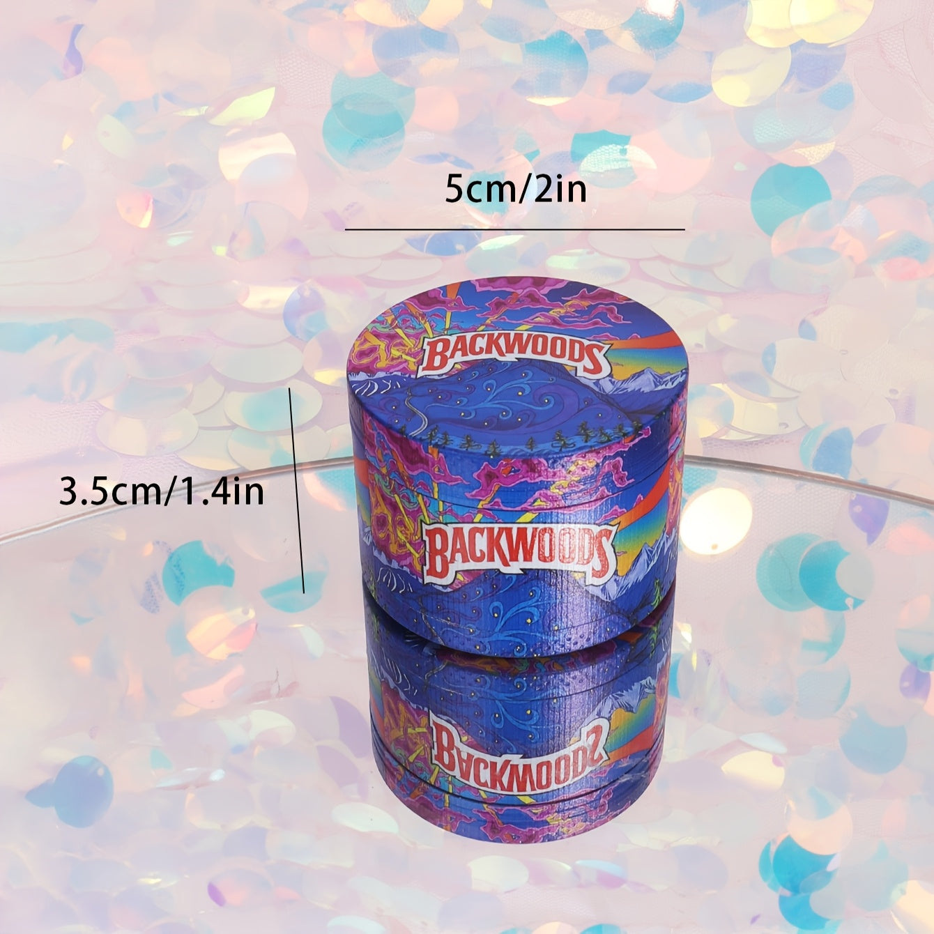 Backwoods 4-Layer Metal Tobacco Grinder - Manual, Compact & Portable Spice Crusher for Smoking Accessories - Durable Kitchen Herb Grinder with Pollen Catcher - 1pc