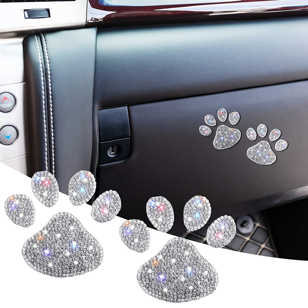 Dog Paw Print Rhinestone Sticker