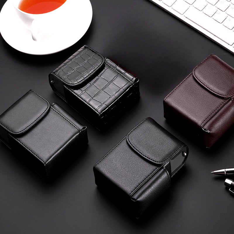 Creative Fashion Smoking Accessories Faux Leather Cigarette Case Boxed Cigarette Case