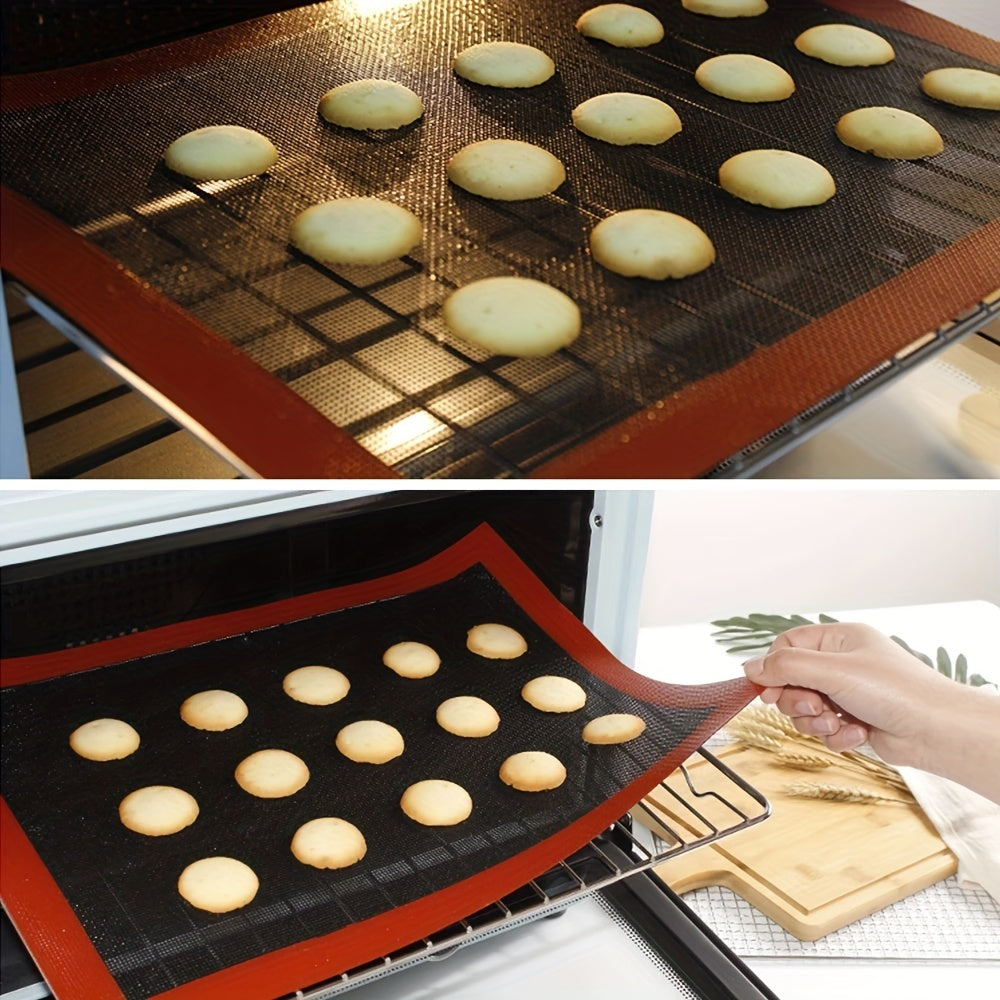 1pc, Silicone Baking Mat, Reusable Baking Mat, Barbecue Mat, Oven Liner Sheet, Cake Pan Mat, For Macaron, Cookie, Baking Tools, Kitchen Accessories, Home Kitchen Items