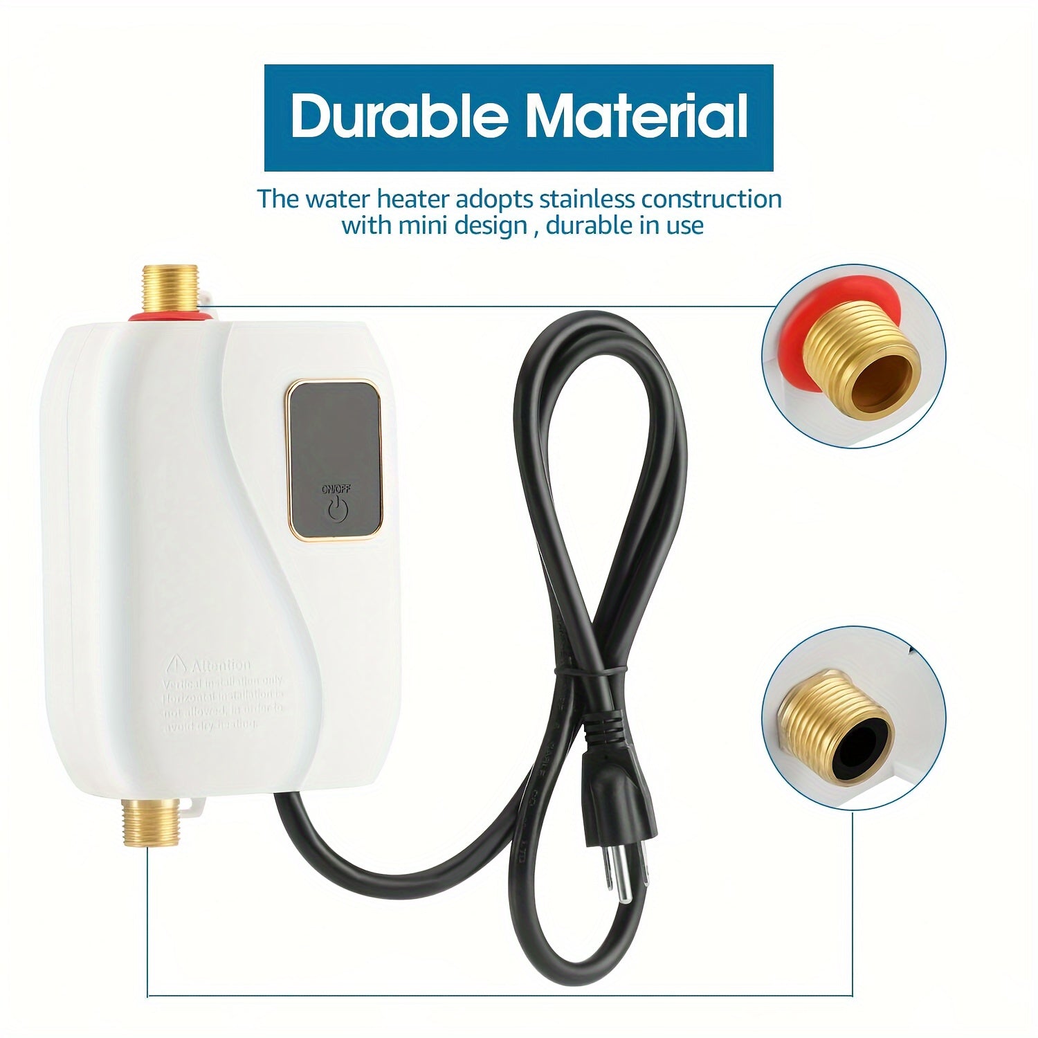 1pc Instant Hot Water Heater - Constant Temperature, Energy-Efficient, 110V 3000W Electric Heating for Kitchen and Bathroom - Compact, Space-Saving Design, Easy Installation, and Safe Operation