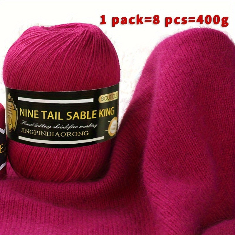 8rolls/pack Wool 10.00%, Cashmere 90.00% Yarn, Soft Comfortable Yarn For Knitting Crocheting High-quality Sweater And Scarf