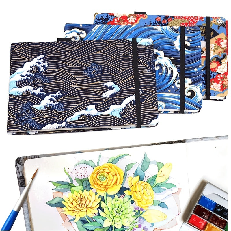 1pc Handmade Watercolor Book Travel Hand-painted Journal Student Art Painting Book Thickened Marker Pen Watercolor Sketchbook Small Beginner Blank Watercolor Paper