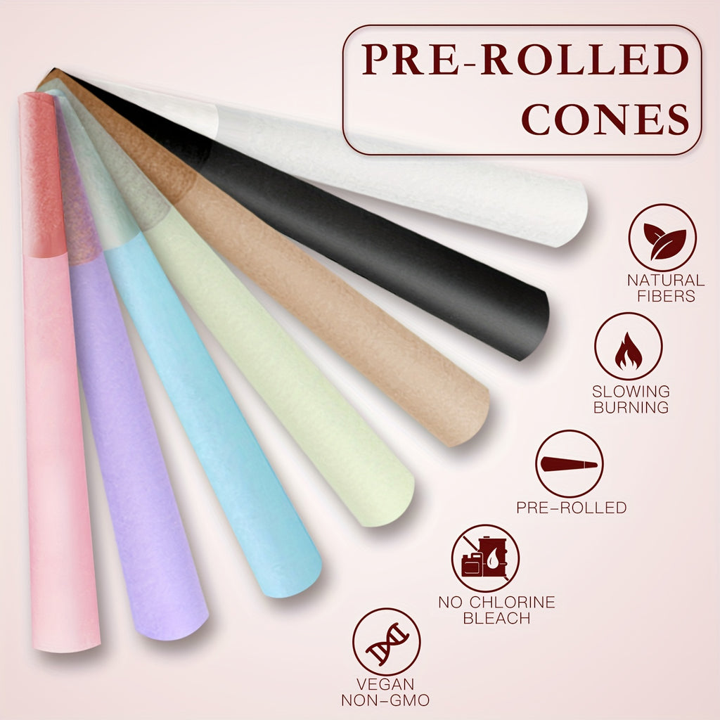 50-Piece Premium Black Cones Rolling Papers - 1-1/4 Size, Slow Burning, Easy to Use, Premium Smoking Accessories - Hassle-Free, Long-Lasting Enjoyment, Bulk Pack