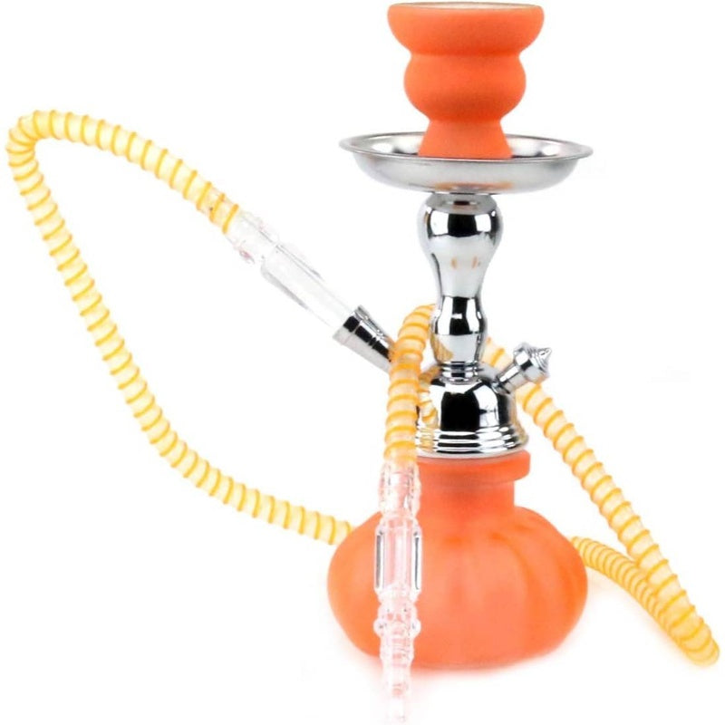 11 Premium 1 Hose Complete Set - Pumpkin Glass Vase Bright Orange, Smoking Accessories, Lounge Essentials, Stylish Vase, Elegant Design, Durable Construction, Highquality Materials, Water Pipe Accessory