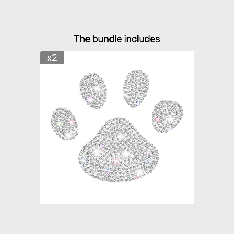 Dog Paw Print Rhinestone Sticker