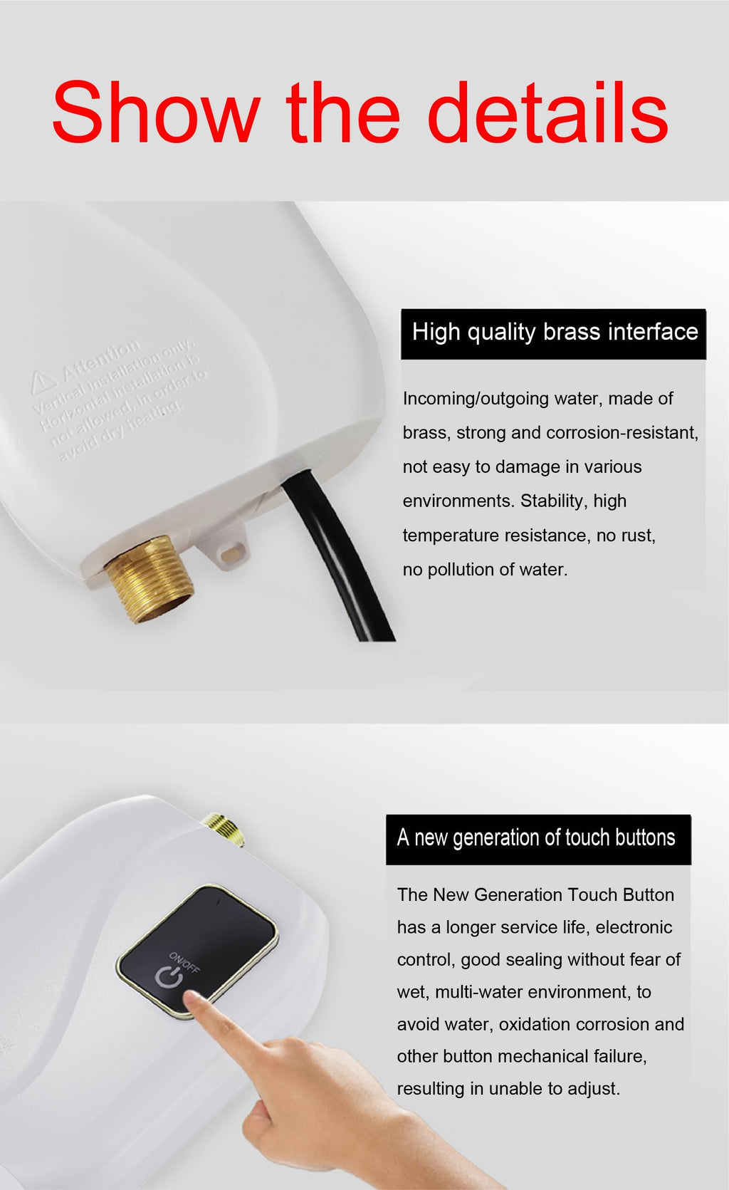 1pc Instant Hot Water Heater - Constant Temperature, Energy-Efficient, 110V 3000W Electric Heating for Kitchen and Bathroom - Compact, Space-Saving Design, Easy Installation, and Safe Operation