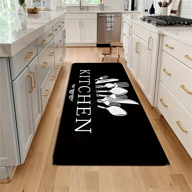1 piece/black tableware, kitchen floor mat, bathroom carpet, living room, bedroom, and entrance common