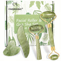 4pcs Facial Roller & Gua Sha Set, Facial Roller Massager with Gua Sha Scraping Tool, Stone Massager