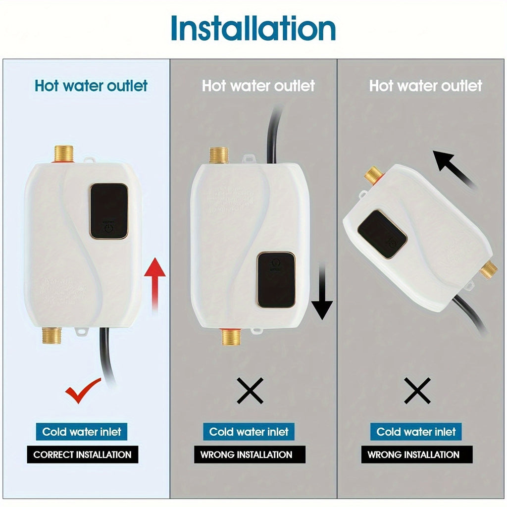1pc Instant Hot Water Heater - Constant Temperature, Energy-Efficient, 110V 3000W Electric Heating for Kitchen and Bathroom - Compact, Space-Saving Design, Easy Installation, and Safe Operation
