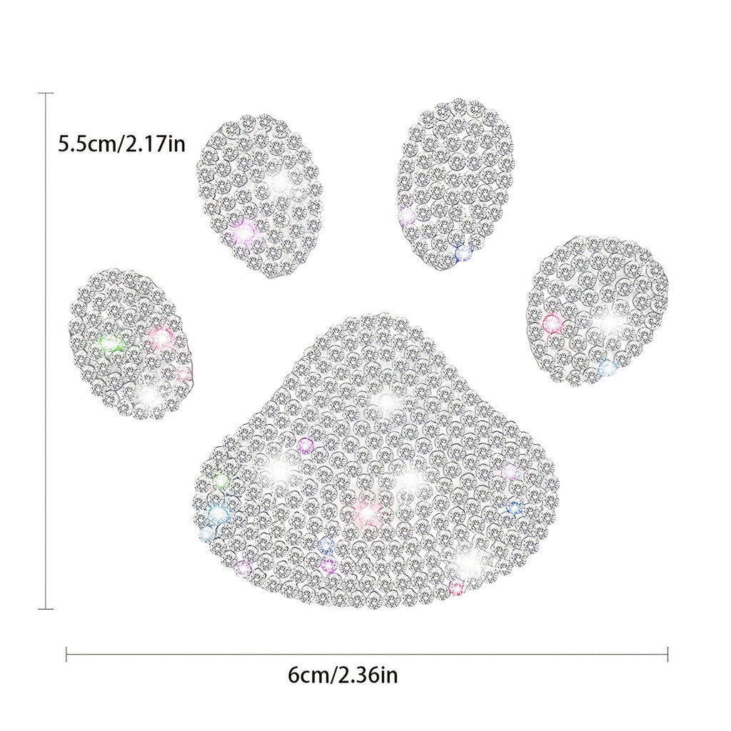 Dog Paw Print Rhinestone Sticker
