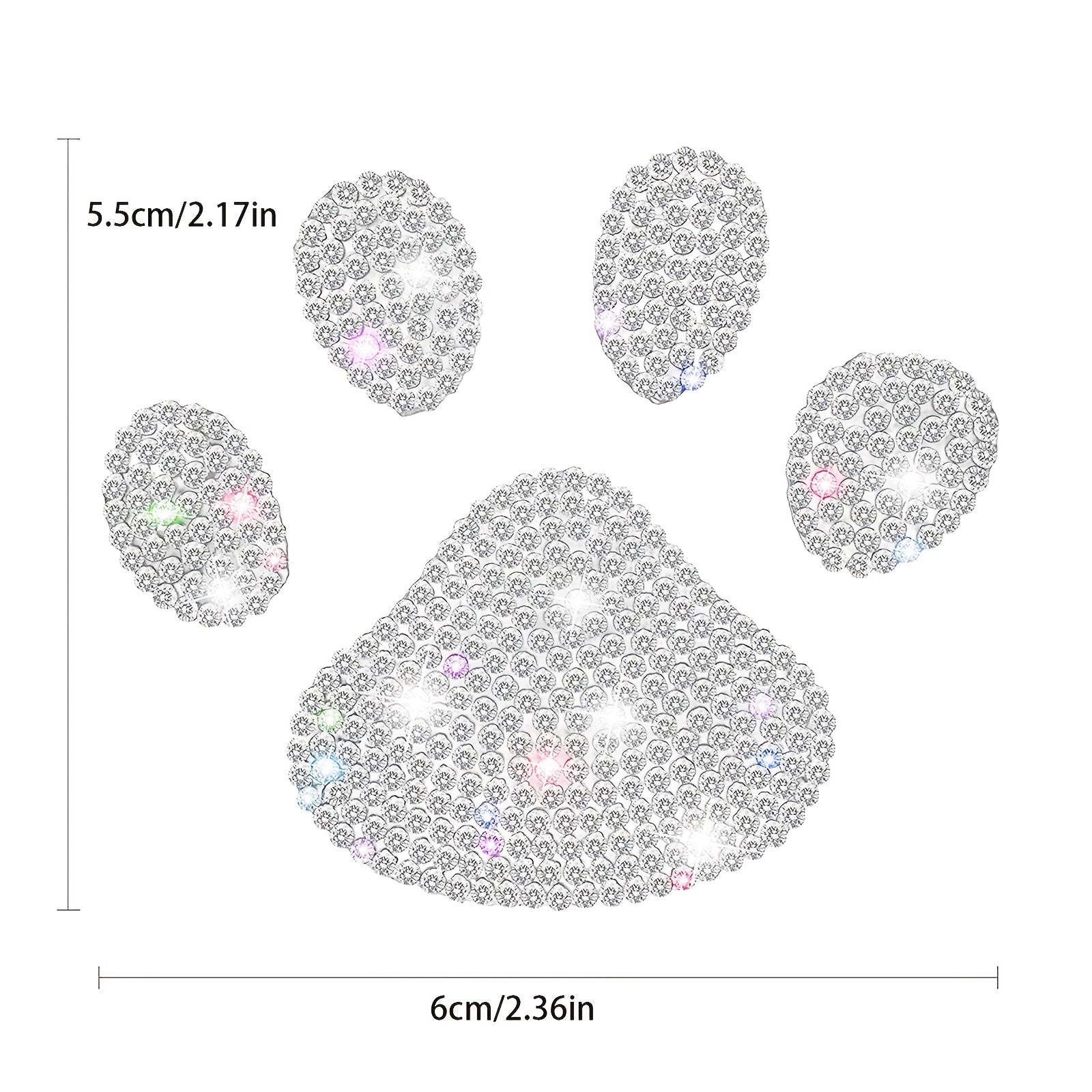 Dog Paw Print Rhinestone Sticker