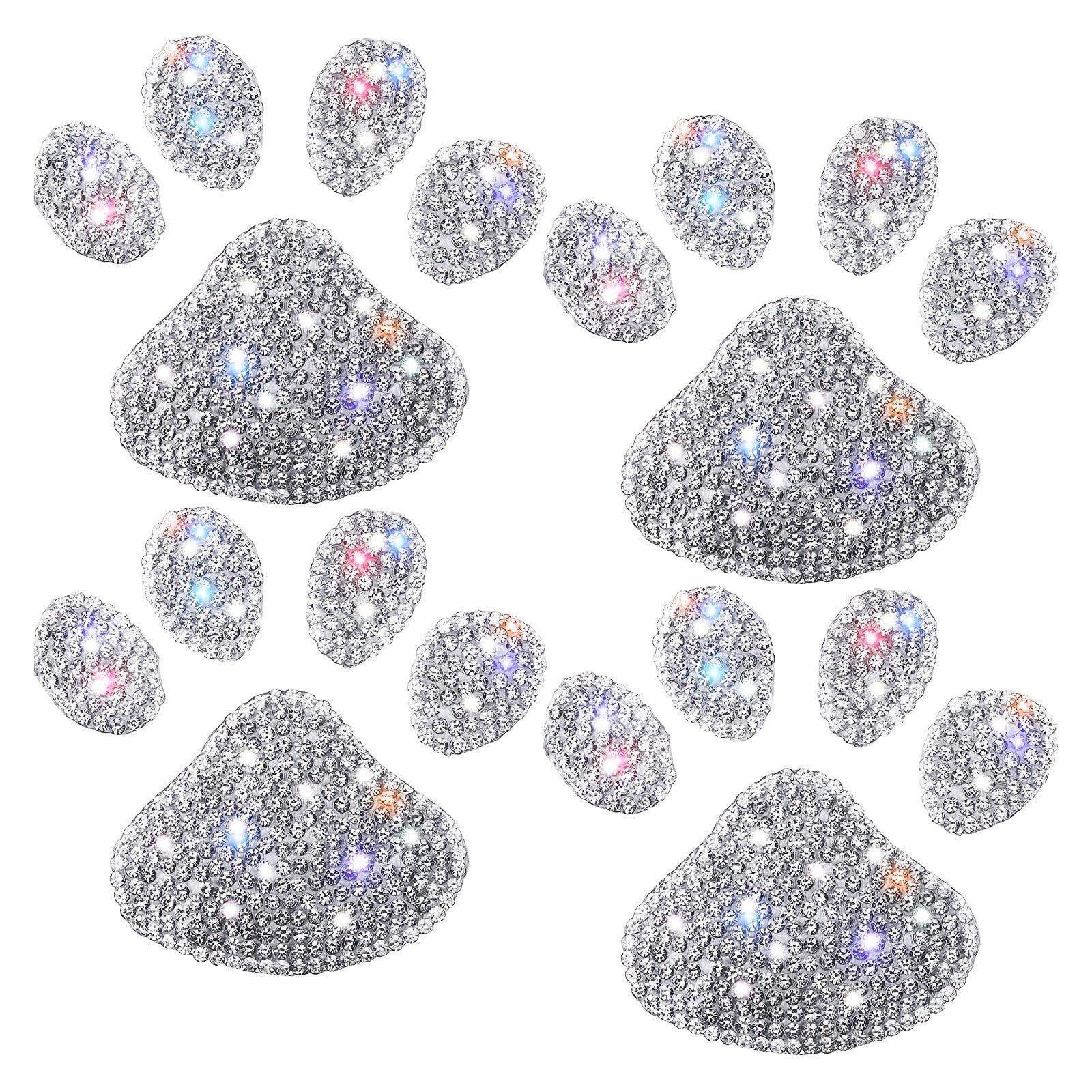 Dog Paw Print Rhinestone Sticker