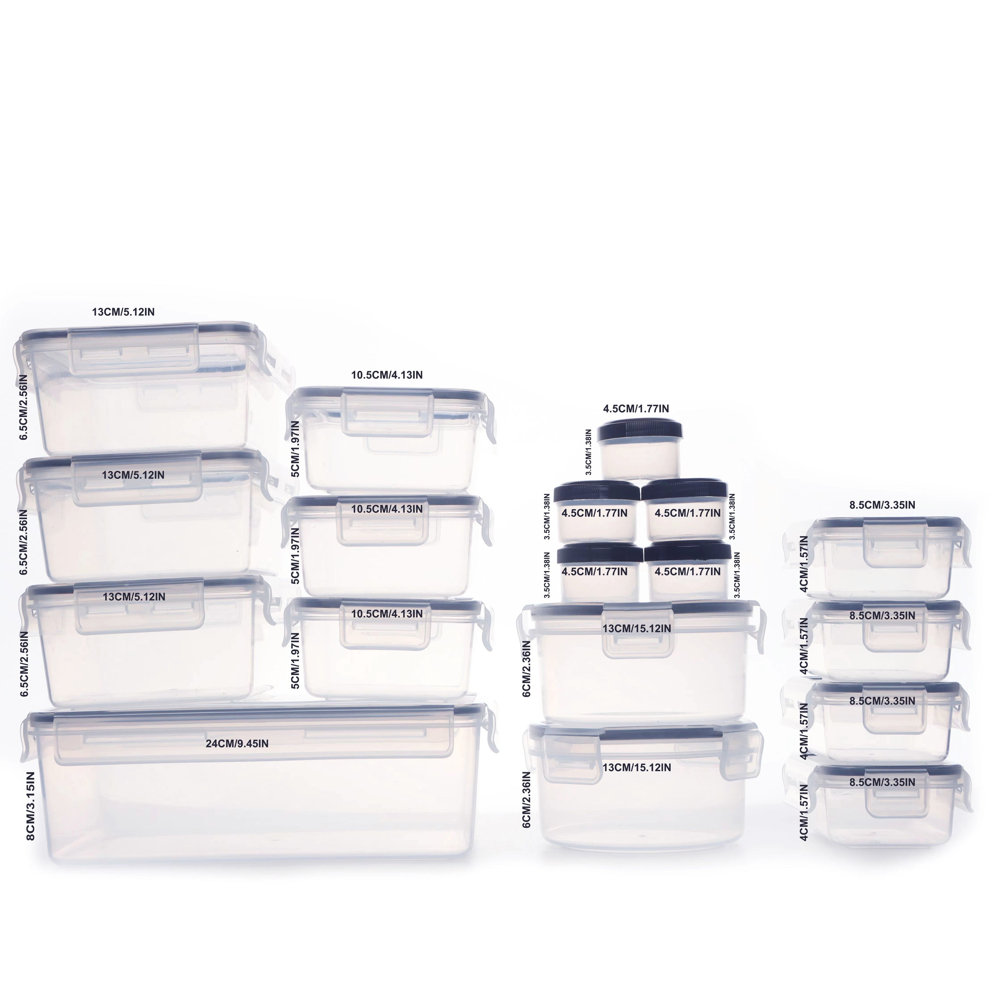 18 Pack Food Storage Containers With Airtight Lids | Leak-Proof Plastic Containers For Kitchen Organization, Meal Prep, Lunch Containers Organization | Microwave Safe, Dishwasher Safe, Flip Top Closure, Square Shape