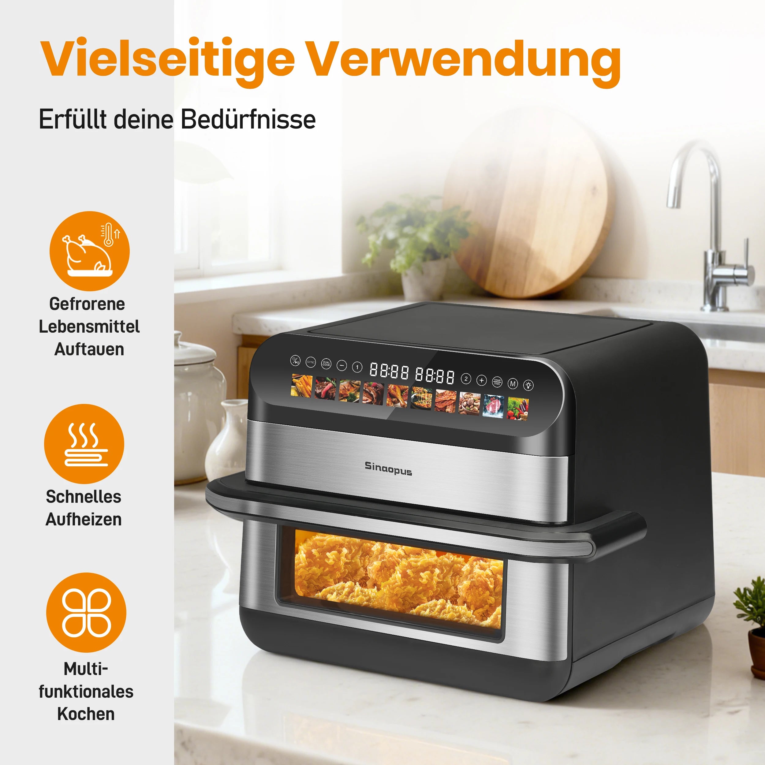 10L Family-Size Dual Basket Air Fryer Oven,Oil-Free Cooker with LED Touch Control & Viewing Window,Air Fryers Smart machine