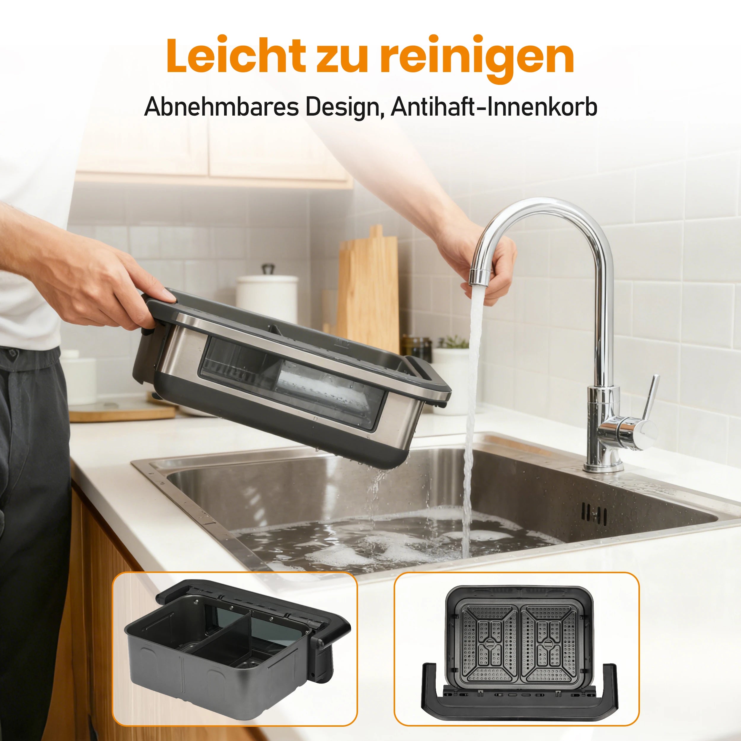10L Family-Size Dual Basket Air Fryer Oven,Oil-Free Cooker with LED Touch Control & Viewing Window,Air Fryers Smart machine