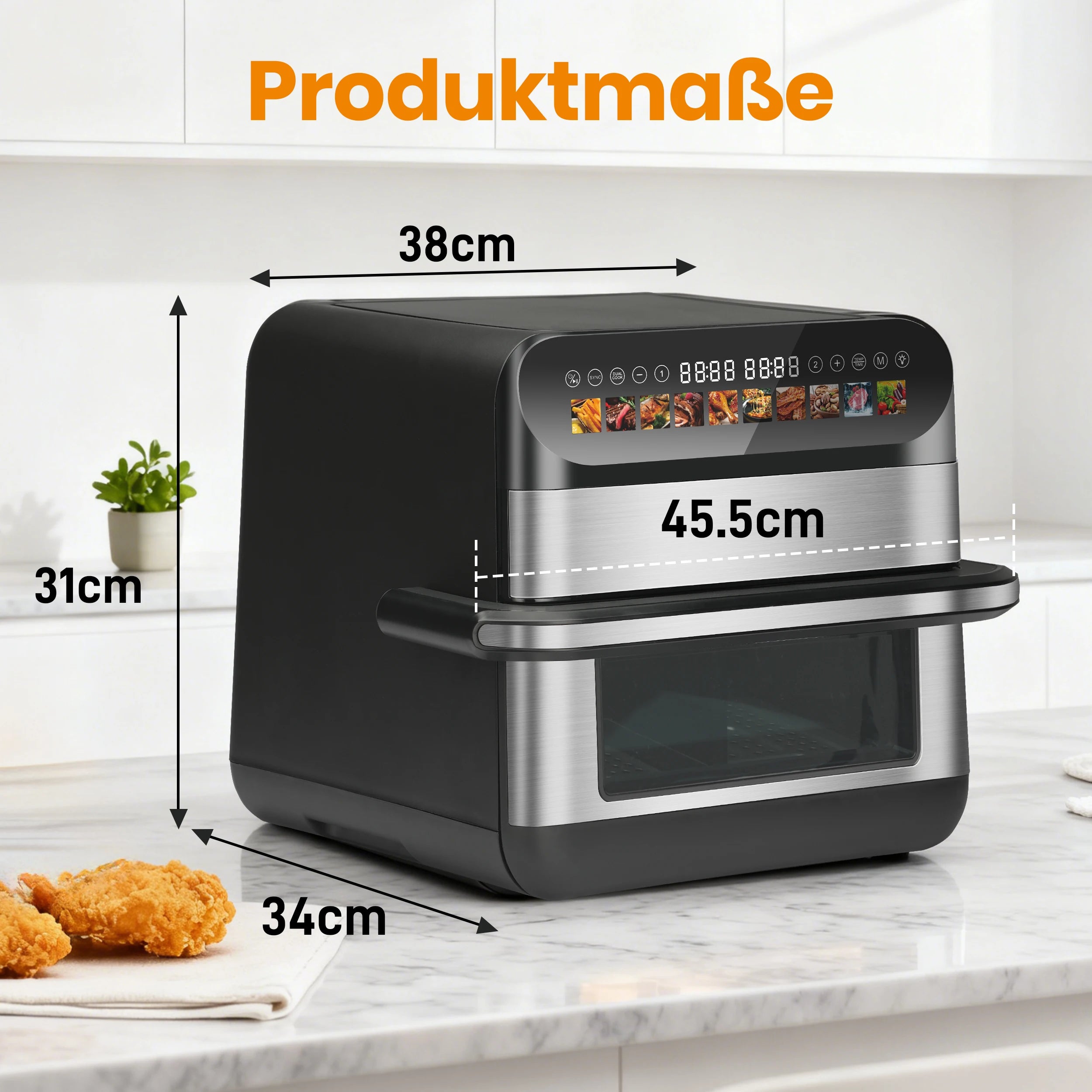 10L Family-Size Dual Basket Air Fryer Oven,Oil-Free Cooker with LED Touch Control & Viewing Window,Air Fryers Smart machine
