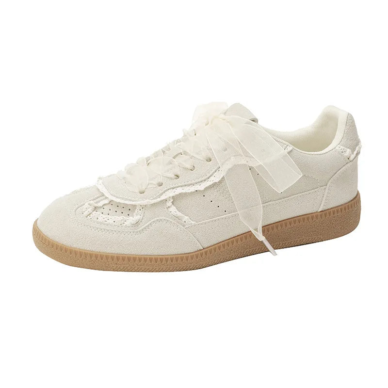 2025 New Korean Version All Match Cowhide Female Net Red Casual Sports Shoes