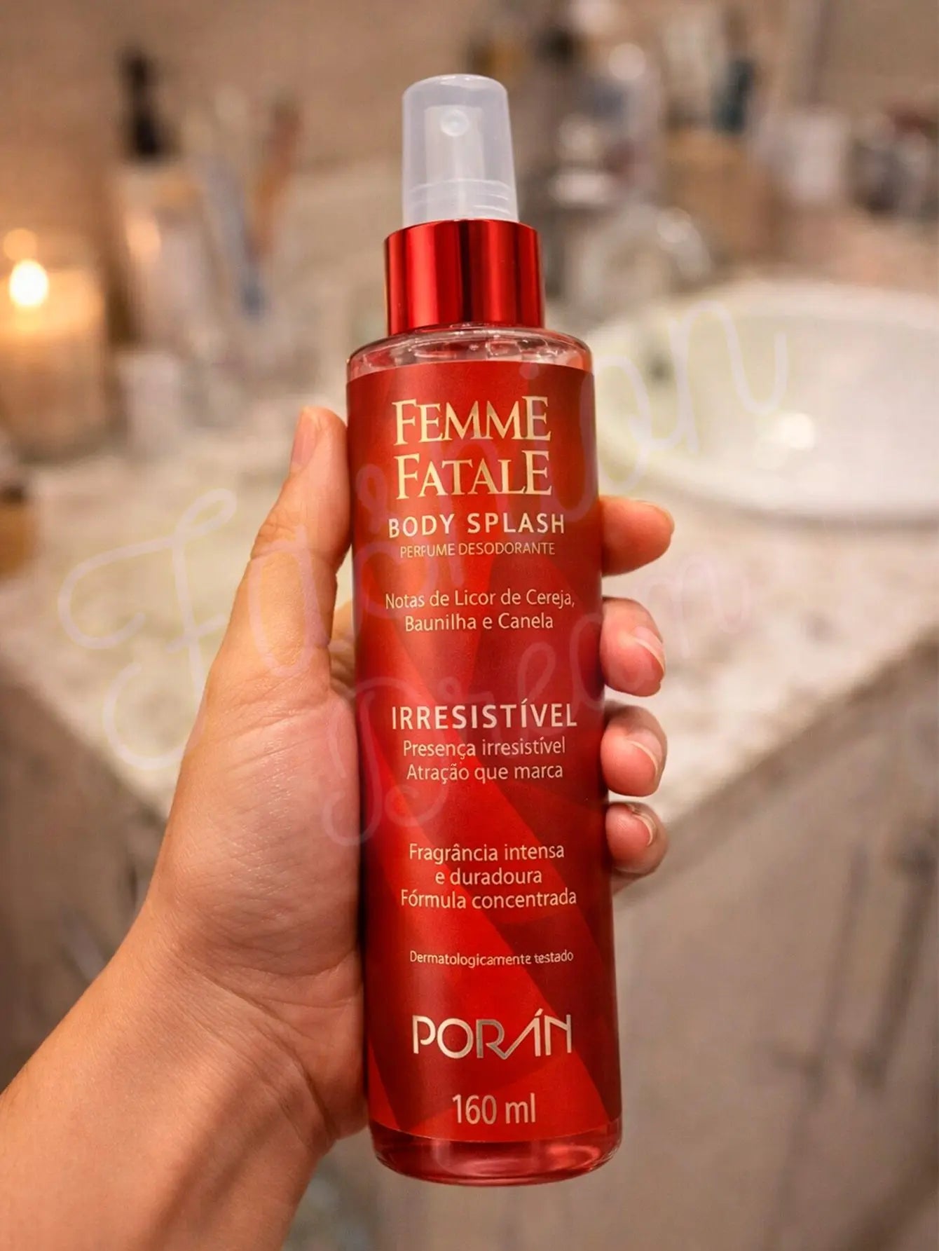 Body Splash Femme Hatale Irresistible 160ml-Porán-Fragrance Cherry Vanilla Cinnamon