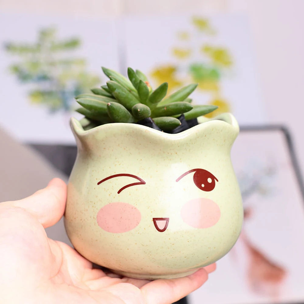 Ceramic Cute Ceramic Flower Pot Ins Succulent Flowerpot Rectangular Plant Potted Desk Decorate Ornament Gardening Decoration