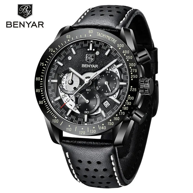BENYAR Custom Logo Watch 5120 Classic Business Full Steel Watches Men Wrist Luxury New Quartz Male Wristwatches Montre Homme