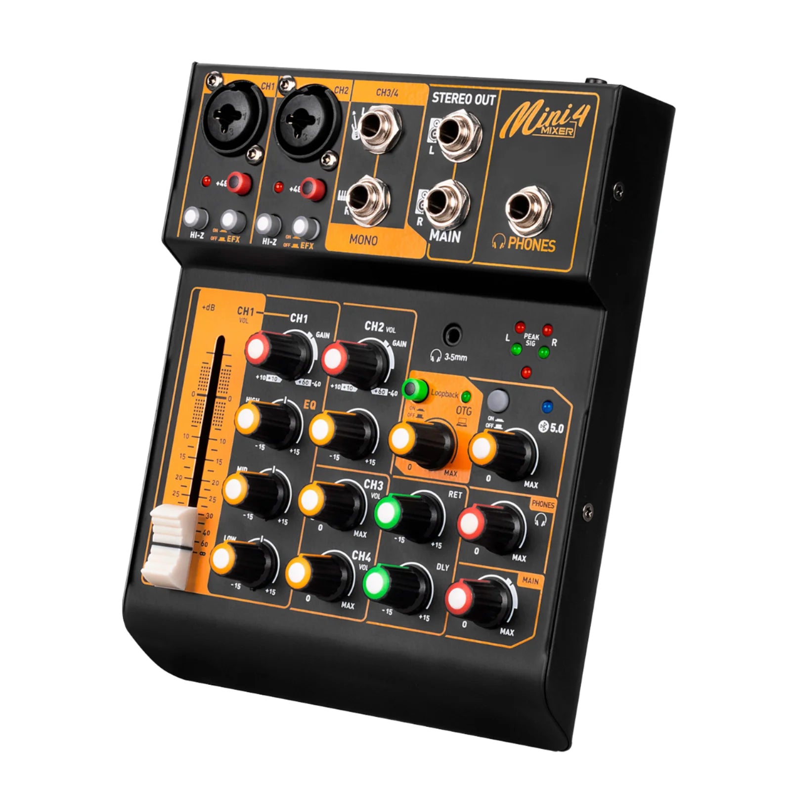 Factory Direct Sales Mini 4-Channel Bluetooth Audio Mixer Console |Wired Adjustable Voice Mixer for Live Broadcast Home Karaoke
