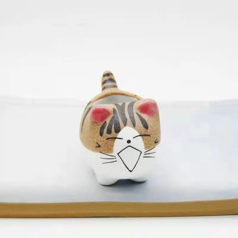 Ceramic Cat Succulents Flower Pot Cute Cartoon Mini Animal Planter Bonsai Cactus Plant Pots Desktop Decor Creative Gift
