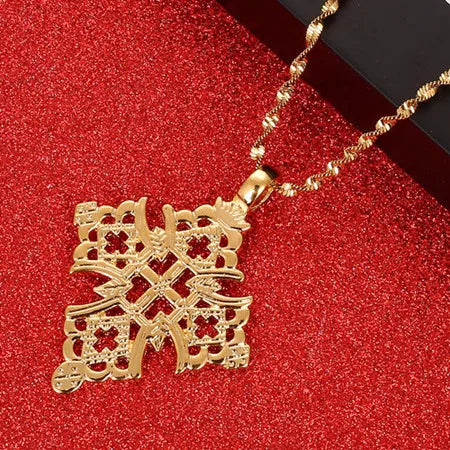 Ethiopian Coptic Cross Pendant African Abyssinian Ethiopia Cross Orthodox Christian Pendant Jewelry