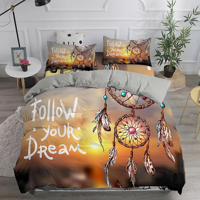 Dream Catcher Bedding Set Elegant Bohemian Duvet Cover Queen 220x240 Ethnic Quilt Cover Single Double King Comforter Bed Cover