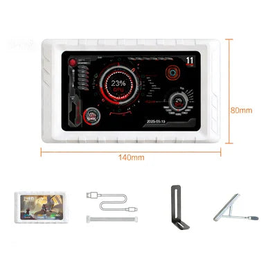 9.2 Inch Chassis Sub-screen Long bar Screen Computer Performance Monitoring CPU Temperature Customizable DIY Theme Type-C USB