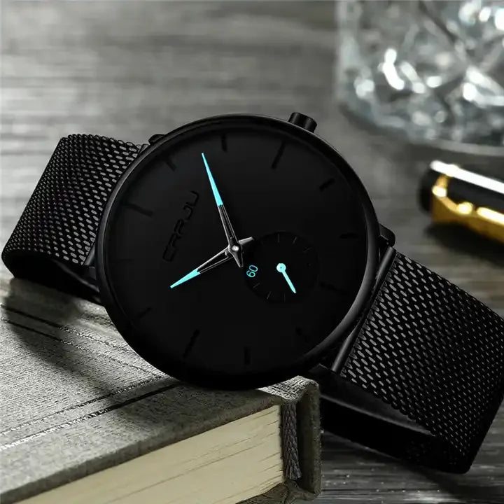 CRRJU 2150 Original Brand Men Watches New Trending Stainless Steel Wristwatches Waterproof Chronograph Quartz Watch for Male Uhr