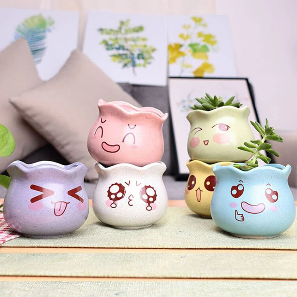 Ceramic Cute Ceramic Flower Pot Ins Succulent Flowerpot Rectangular Plant Potted Desk Decorate Ornament Gardening Decoration
