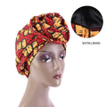 Big Flower Women's African Turban Cap Satin Lining Africa Pattern Printed Headwear Hat Female Head Wraps Ankara Hair Head Hat