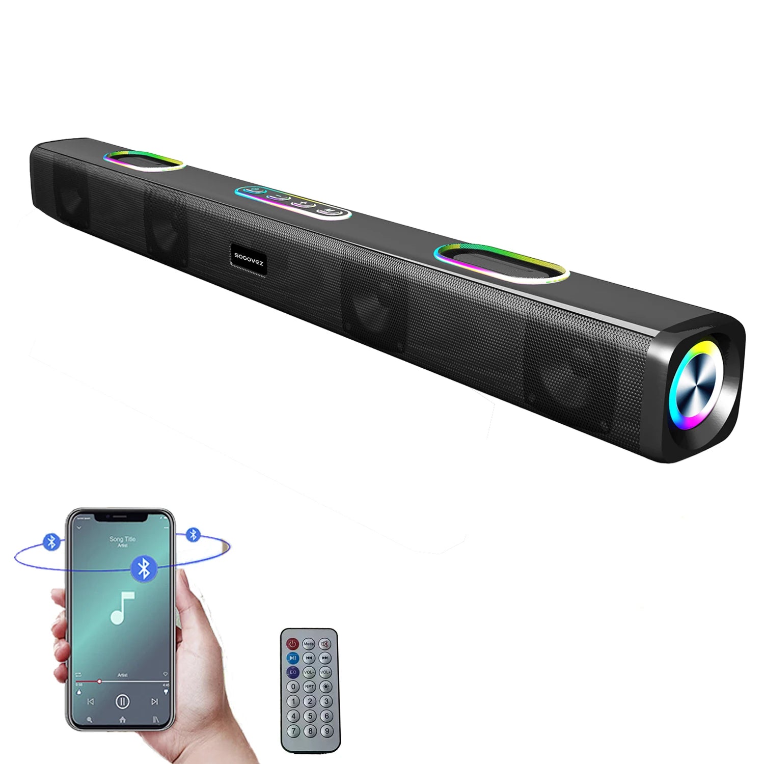 2.0 Ch Slim Soundbar Home Theater System with for 5.3 8 Speakers Universal Voltage for High Quality Audio Experience
