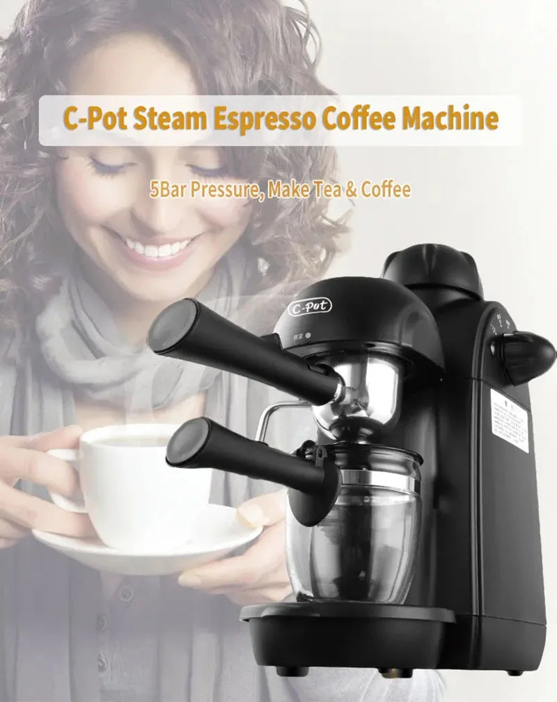 Espresso Machine Semi-Automatic 15 Bar Professional Coffee Maker with Milk Frother Steam Wand - for Latte Cappuccino Making - Co