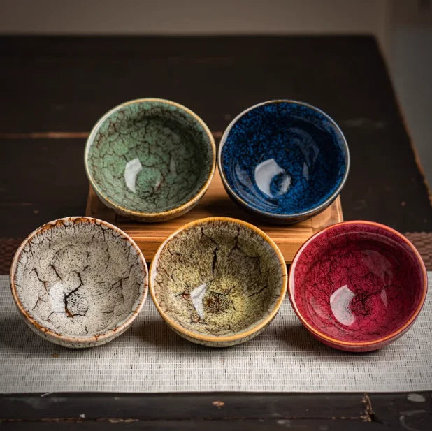Chinese Style Souvenir Gift for Friends, Practical Souvenir, Kiln Transformation Five element Cup