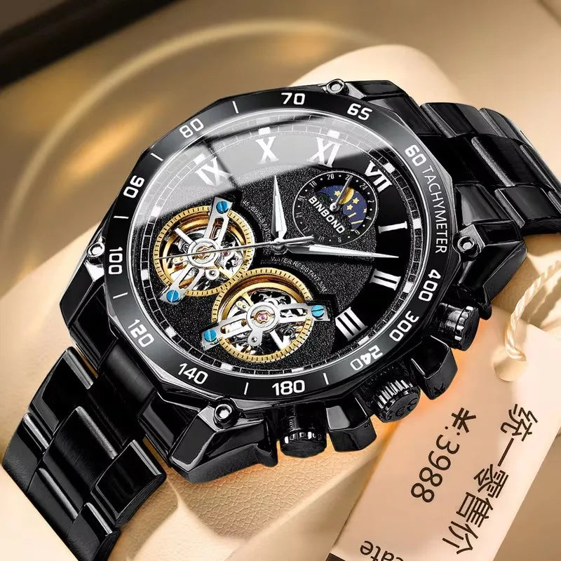 Binbond 4833 B4833 Business Fashion Man Quartz Wristwatch Luxury Stainless Steel Men's Watch Multi Functional Men's Wrist Watch