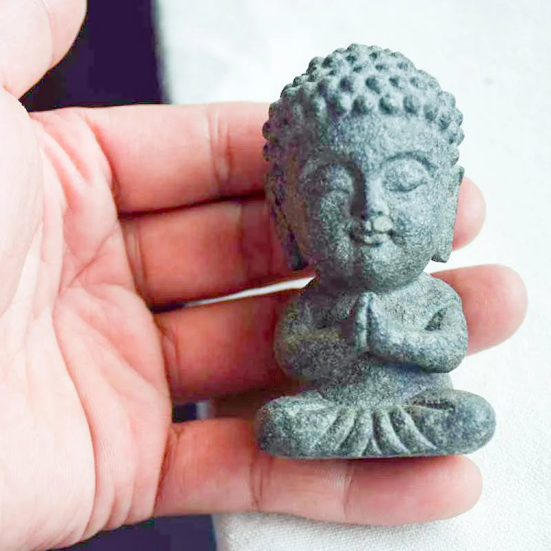 Buddha Statue Granite Sculpture Handmade Figurine Meditation Miniatures Ornament Home Decoration Crafts Creative Culture Gifts