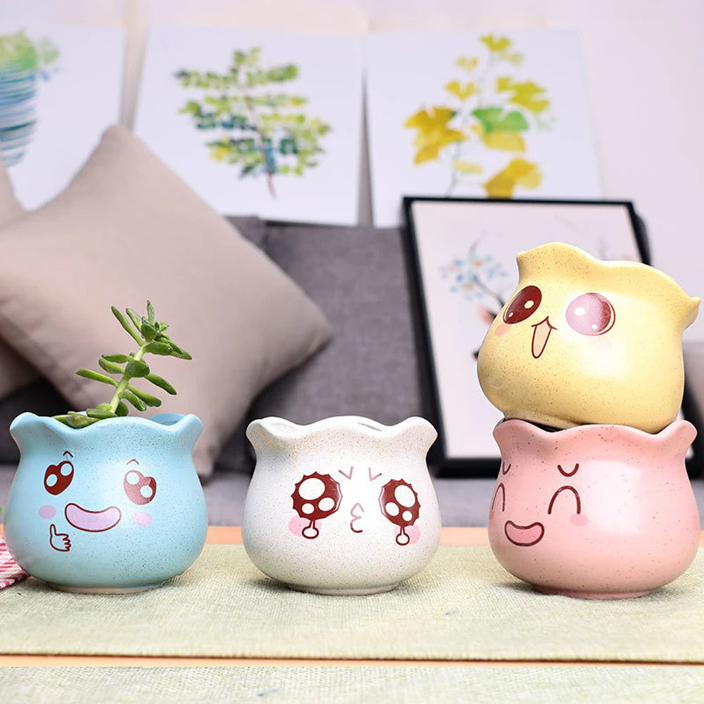 Ceramic Cute Ceramic Flower Pot Ins Succulent Flowerpot Rectangular Plant Potted Desk Decorate Ornament Gardening Decoration