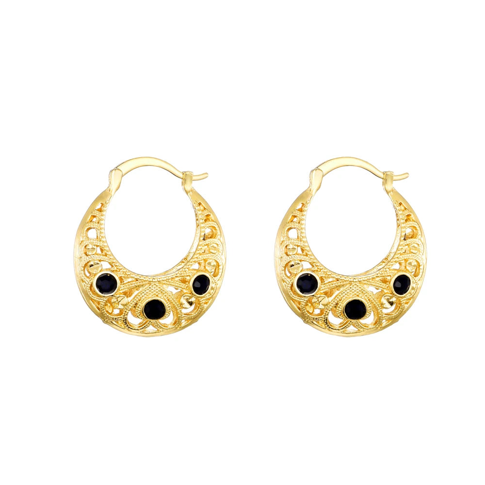 Ethlyn Vintage Style Africa Earrings for Women Gold Color Clip Earrings Girl,Ethiopian Jewelry Arab Middle East Gift E73