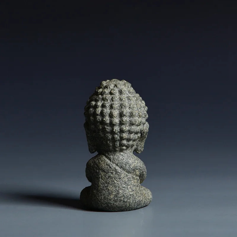 Buddha Statue Granite Sculpture Handmade Figurine Meditation Miniatures Ornament Home Decoration Crafts Creative Culture Gifts