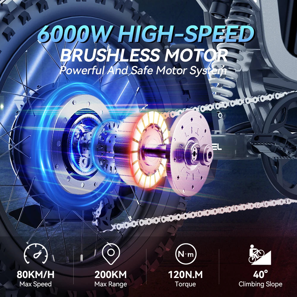 2026 Factory Stock 72V 6000w Electric Dirt Bikes Electric Motorcycle Electric Motorcycle 72v 61-80km/h US Dirt Bike Style