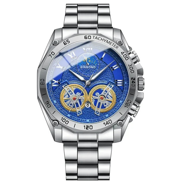 Binbond 4833 B4833 Business Fashion Man Quartz Wristwatch Luxury Stainless Steel Men's Watch Multi Functional Men's Wrist Watch