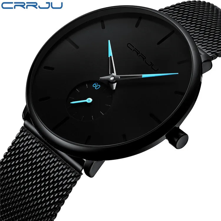 CRRJU 2150 Original Brand Men Watches New Trending Stainless Steel Wristwatches Waterproof Chronograph Quartz Watch for Male Uhr