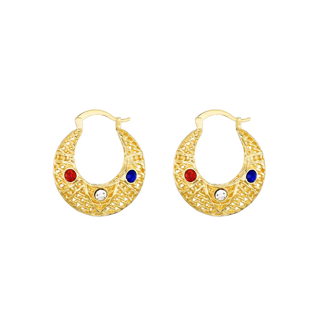 Ethlyn Vintage Style Africa Earrings for Women Gold Color Clip Earrings Girl,Ethiopian Jewelry Arab Middle East Gift E73