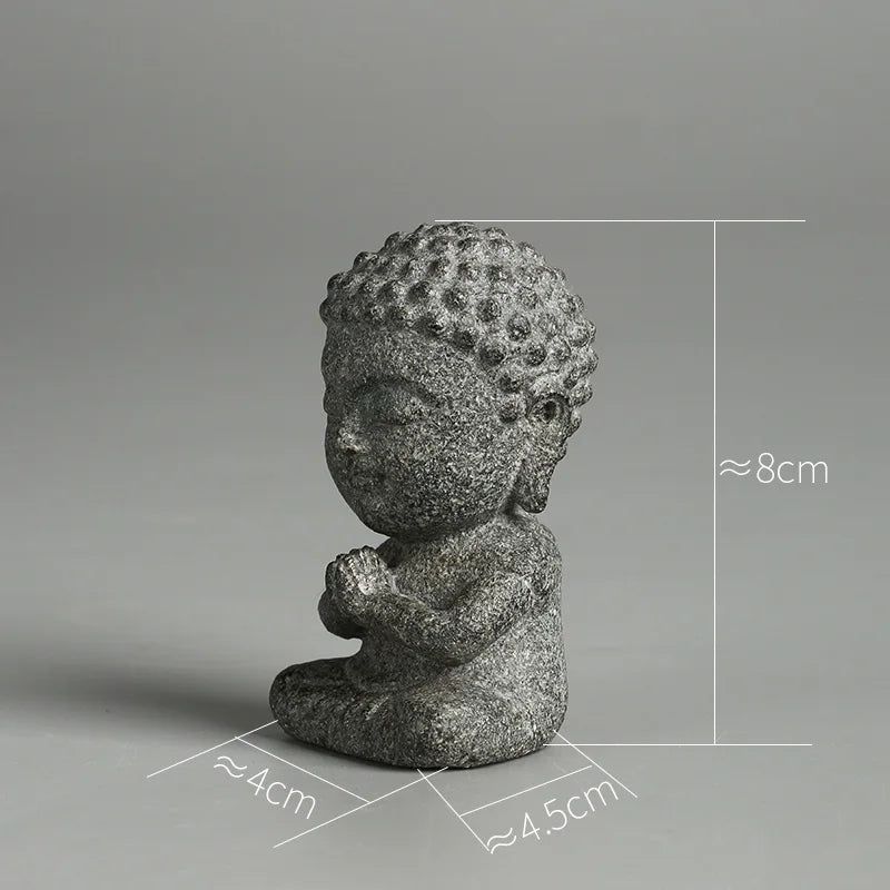 Buddha Statue Granite Sculpture Handmade Figurine Meditation Miniatures Ornament Home Decoration Crafts Creative Culture Gifts