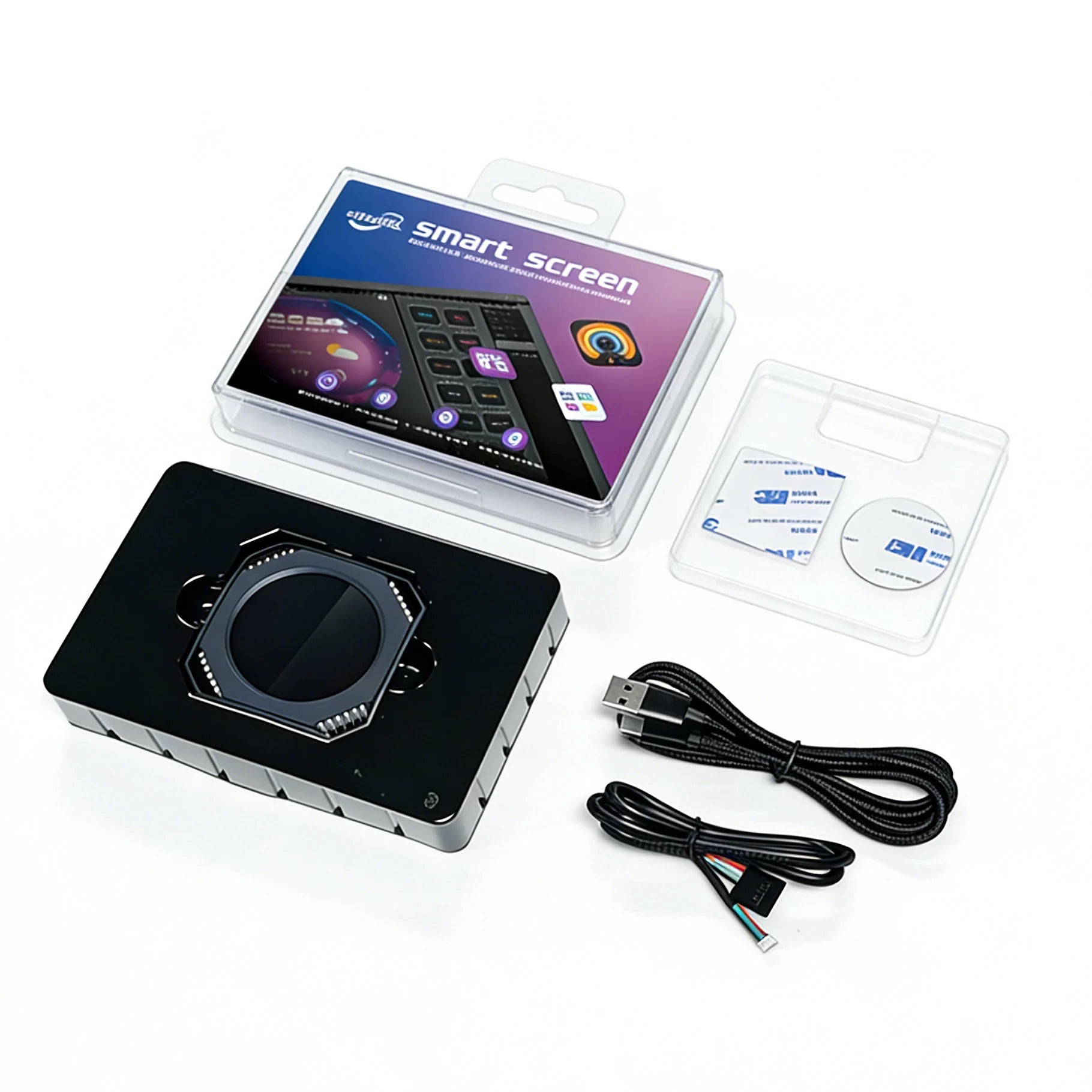 9.2 Inch Chassis Sub-screen Long bar Screen Computer Performance Monitoring CPU Temperature Customizable DIY Theme Type-C USB
