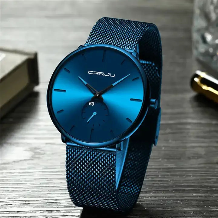 CRRJU 2150 Original Brand Men Watches New Trending Stainless Steel Wristwatches Waterproof Chronograph Quartz Watch for Male Uhr